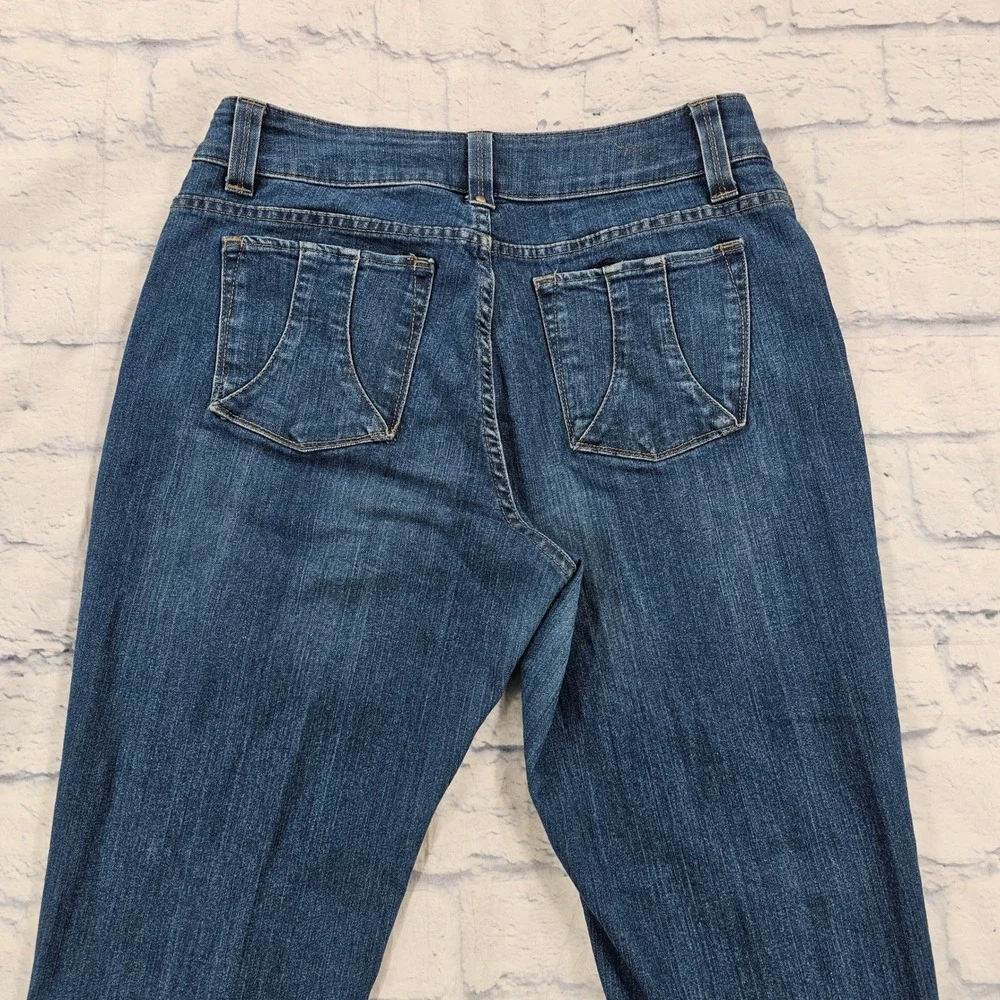 Lee Shapetastic Jeans Women 12 Dark Wash Ankle Zip Hidden Hold Shaping Denim